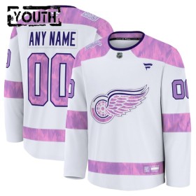 Detroit Red Wings tröja Customized Fanatics Hockey Fights Cancer Practice 2024-25 Vit - NHL Tröjor Barn